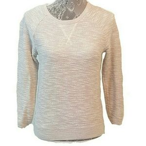 ANN TAYLOR LOFT Shimmer metallic Sweater side zip